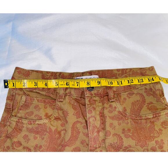 Zara‎ Straight Cut Paisley Printed Jeans - Women's Size S - High Rise BOHO Style - Picture 8 of 12